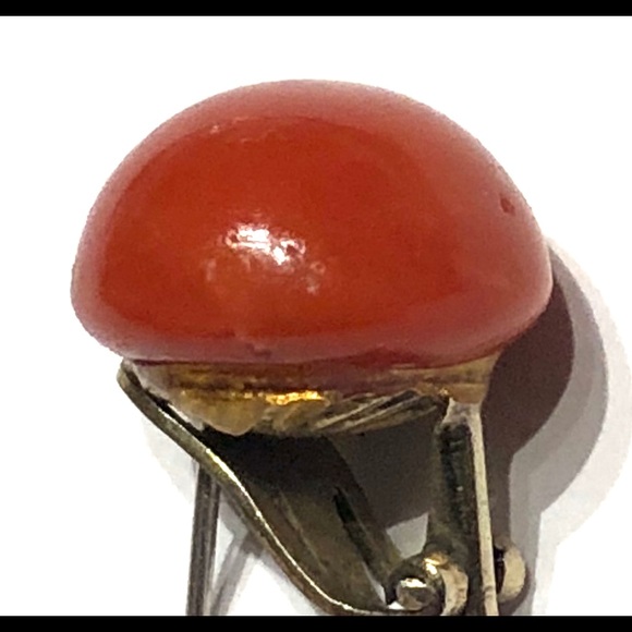 Rare Natural Mediterranean Red Coral Earring 15mm! - Picture 6 of 8